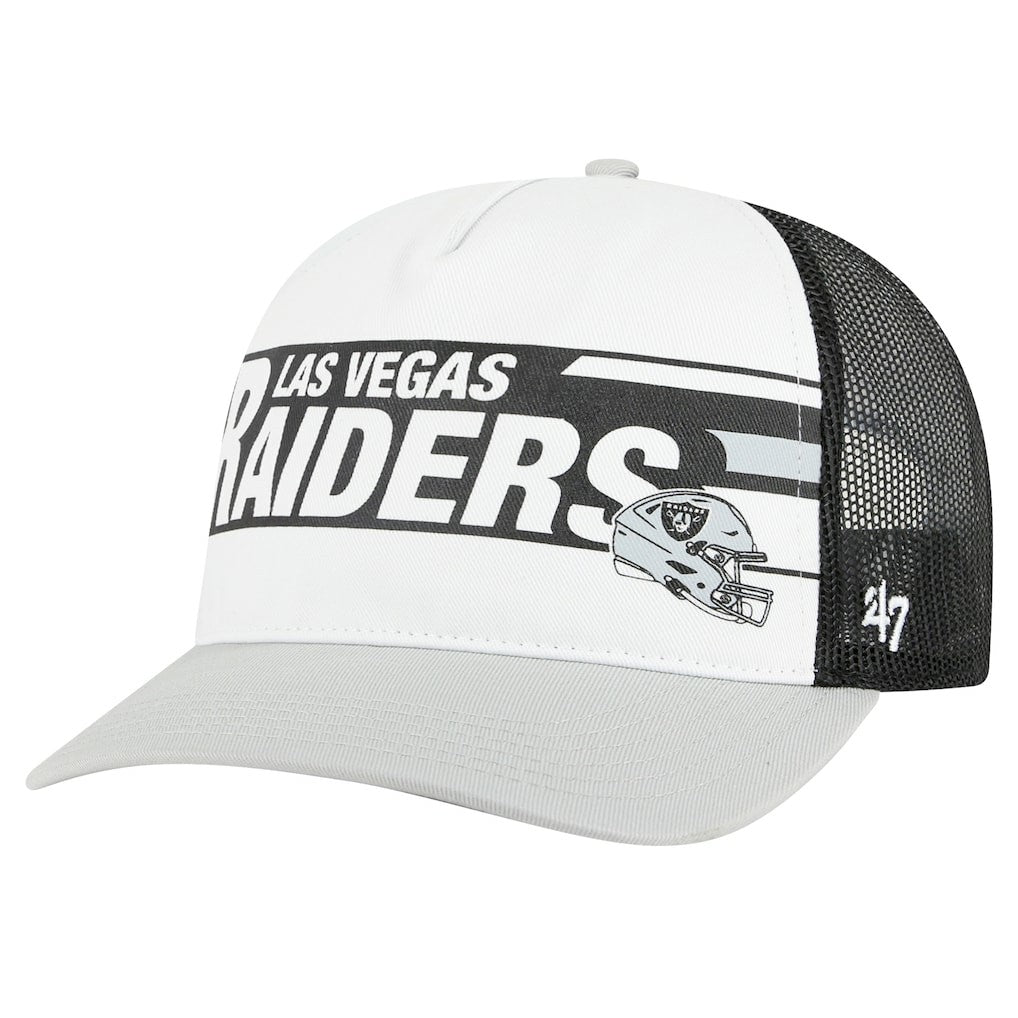 Las Vegas Raiders '47 Stack Line Hitch Trucker Adjustable Hat White/Gray - 47 brand