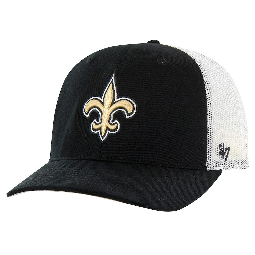 New Orleans Saints '47 Team Unstructured Trucker Adjustable Hat Black/White - 47 brand