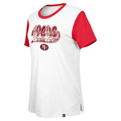 San Francisco 49ers New Era Women's 3rd Down T-Shirt White/Scarlet - NFL