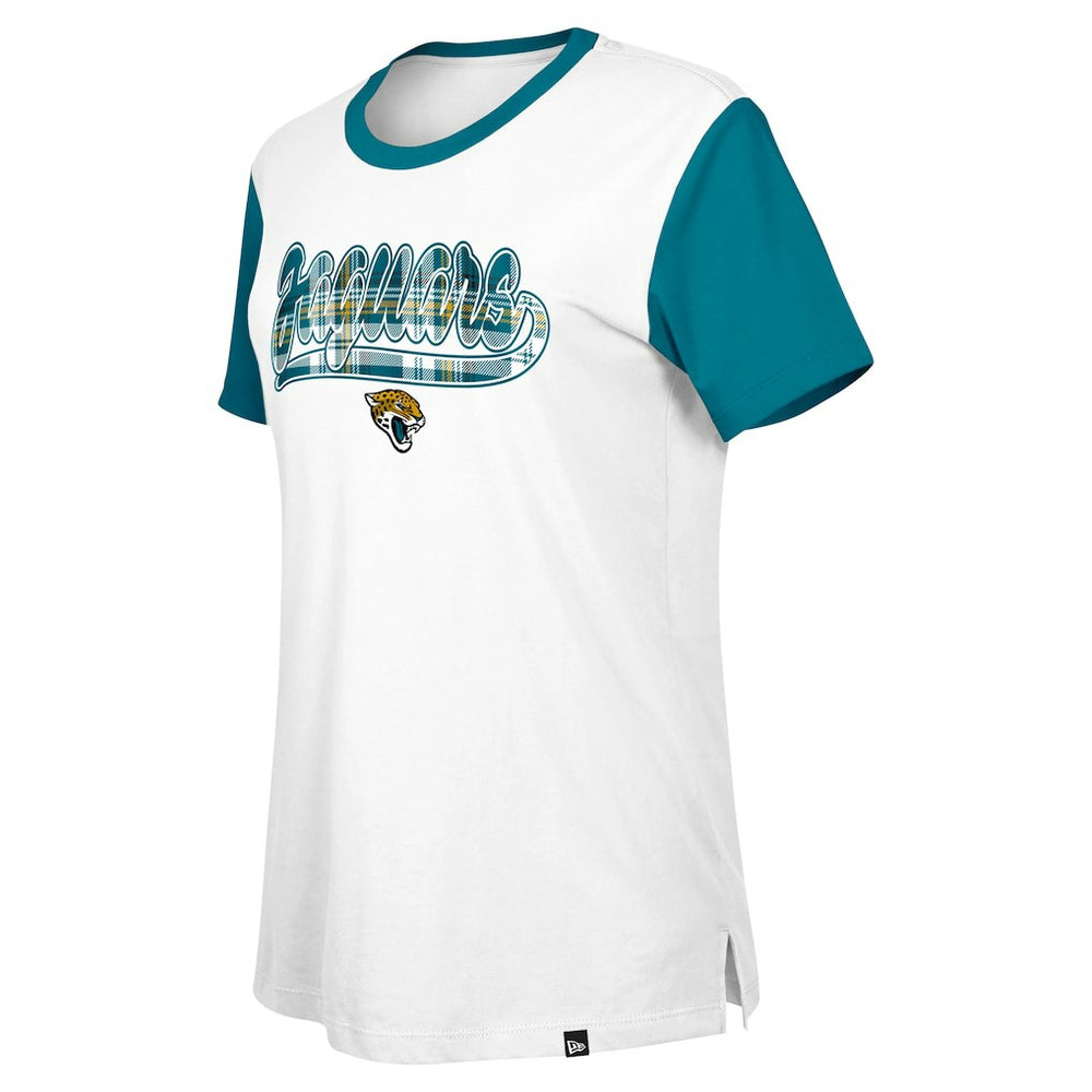 Jacksonville Jaguars New Era Women's 3rd Down T-Shirt White/Teal - NFL