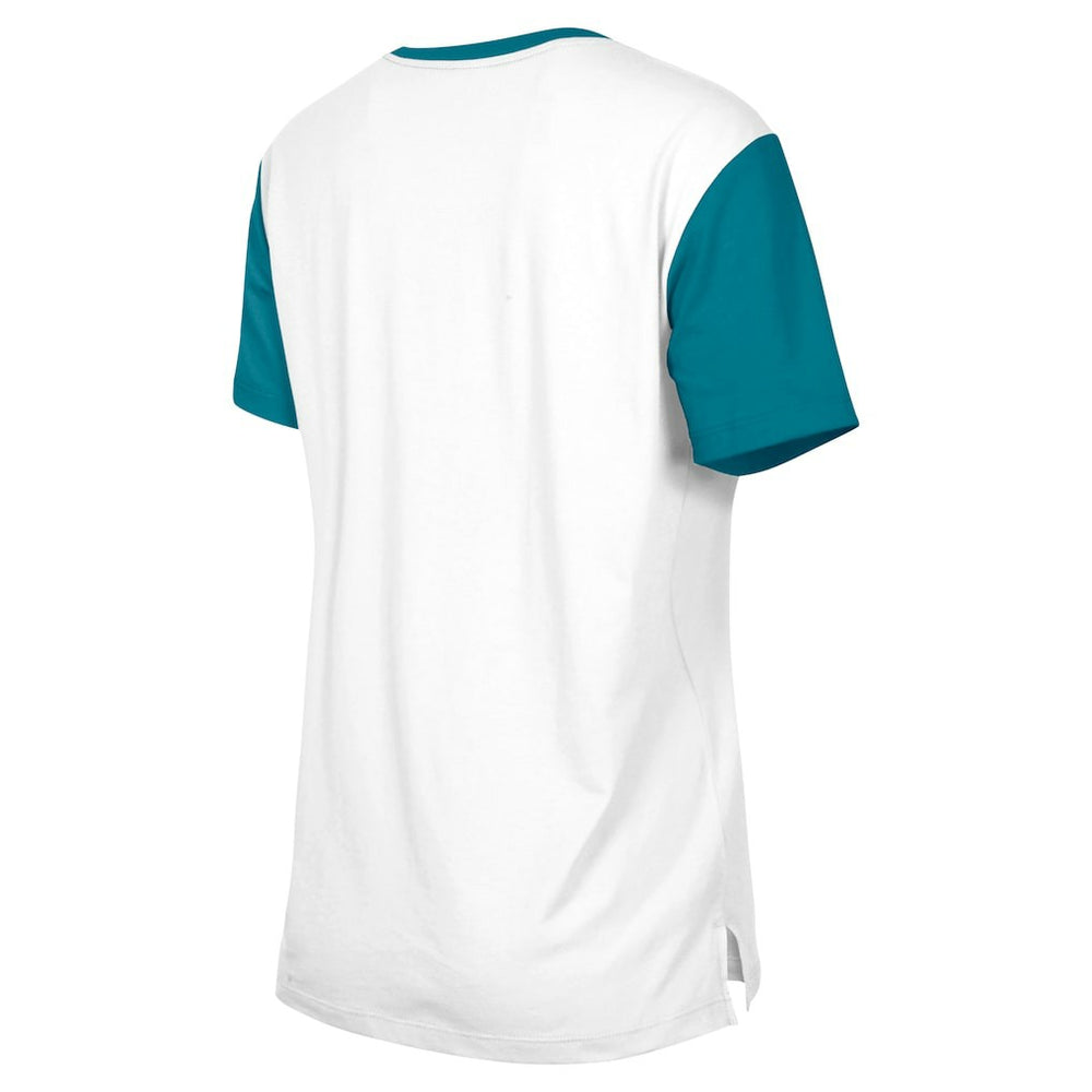 Jacksonville Jaguars New Era Women's 3rd Down T-Shirt White/Teal - NFL