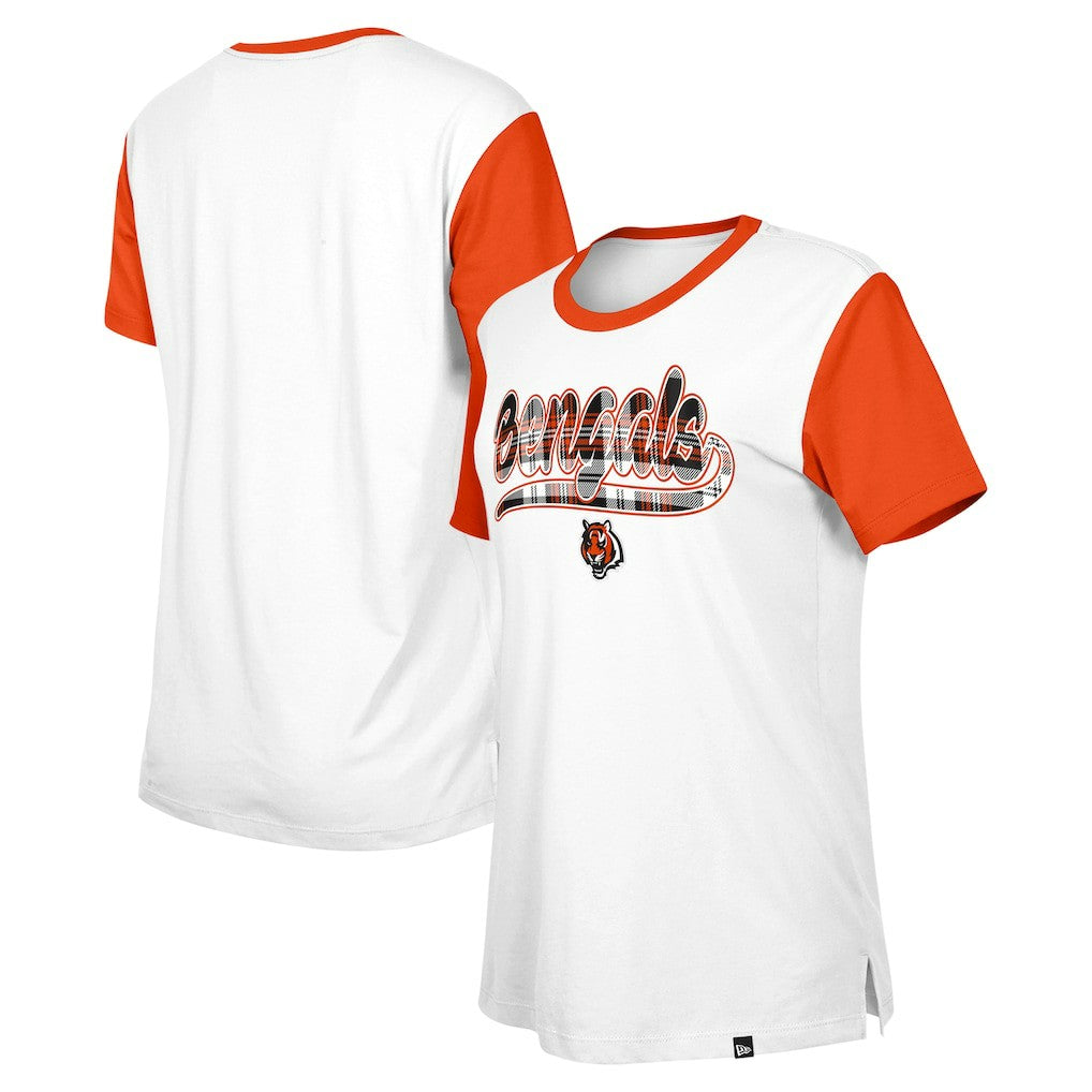 Cincinnati Bengals New Era Women's 3rd Down T-Shirt White/Orange - NFL