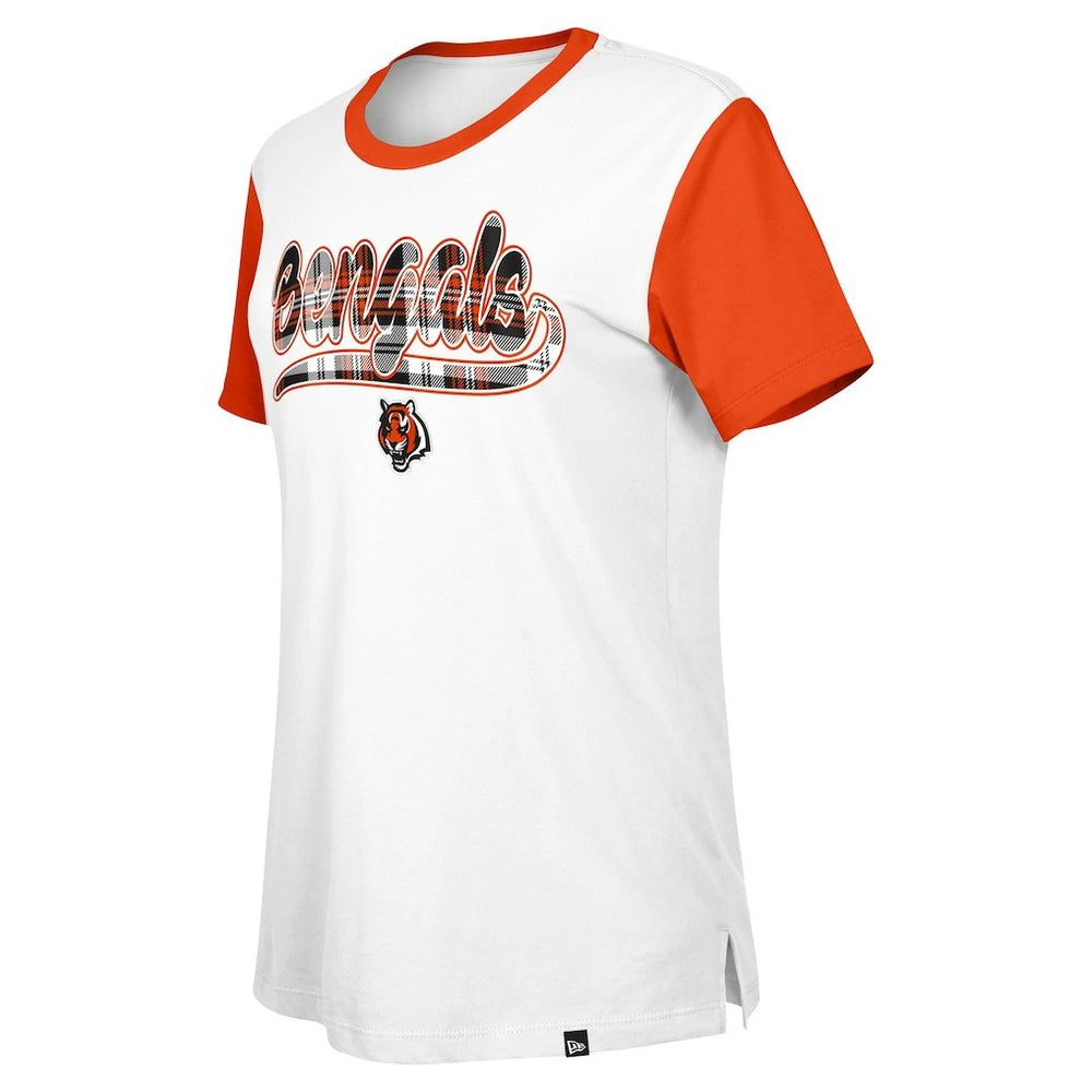 Cincinnati Bengals New Era Women's 3rd Down T-Shirt White/Orange - NFL