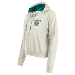 Miami Dolphins New Era Women's 3rd Down Historic Pullover Hoodie Cream - NFL