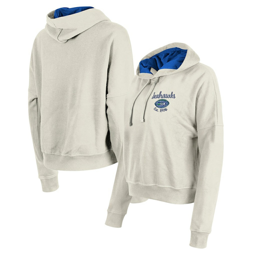 Seattle Seahawks New Era Women's 3rd Down Historic Pullover Hoodie Cream - NFL