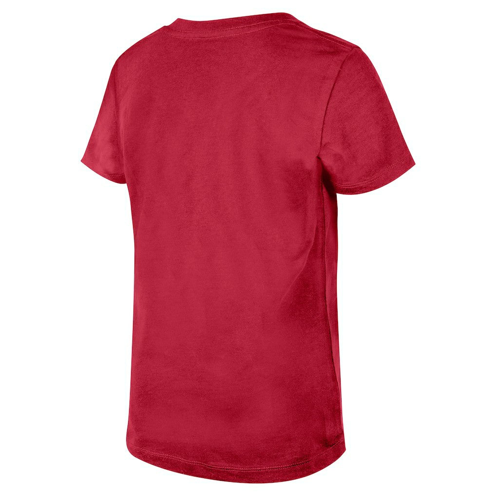 Arizona Cardinals New Era Girls Youth Flip Sequin V-Neck T-Shirt Cardinal - NFL