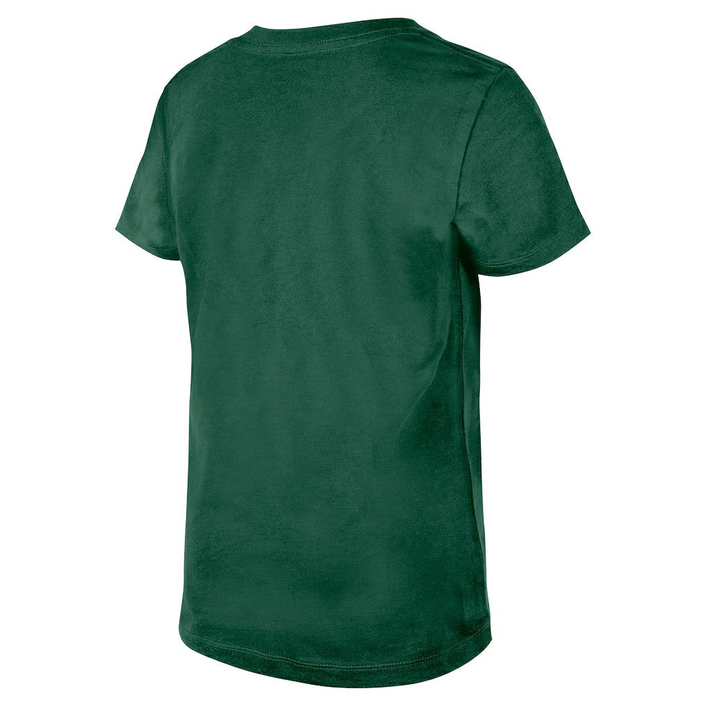 New York Jets New Era Girls Youth Flip Sequin V-Neck T-Shirt Green - NFL