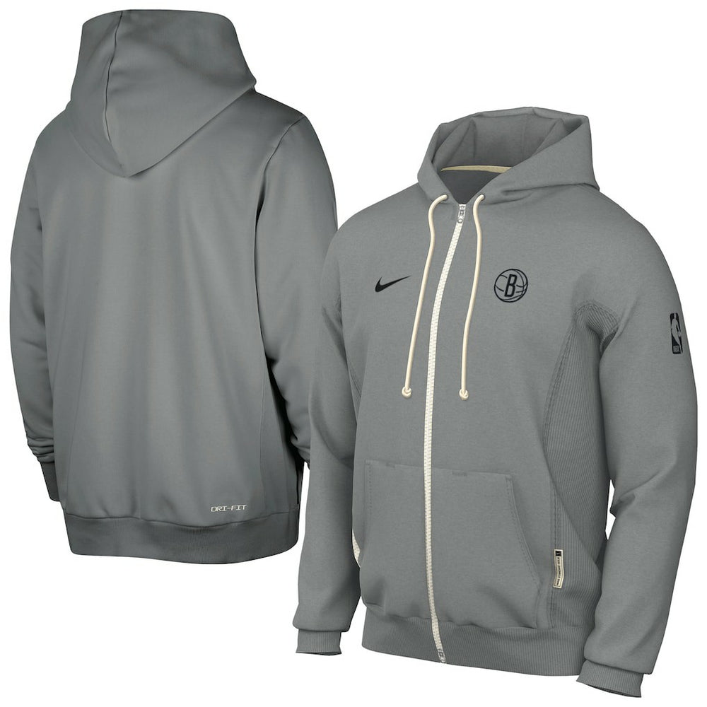 Nike - Brooklyn Nets Authentic Standard Issue Full-Zip Hoodie Jacket - Gray