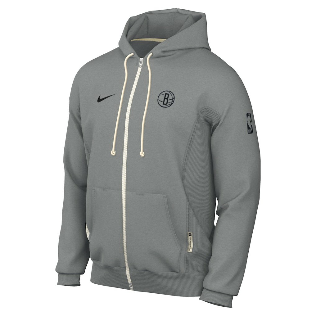 Nike - Brooklyn Nets Authentic Standard Issue Full-Zip Hoodie Jacket - Gray