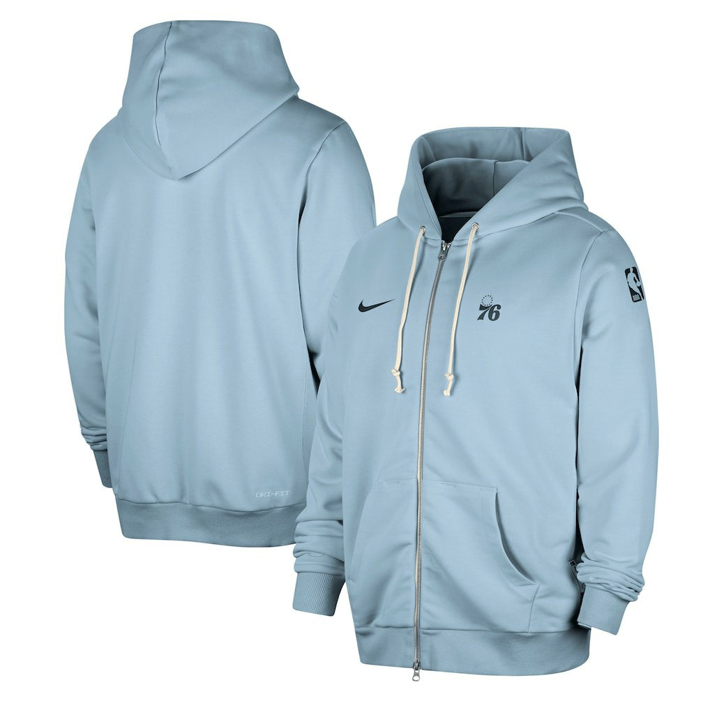 Nike - Philadelphia 76ers Authentic Standard Issue Full-Zip Hoodie Jacket - Light Blue