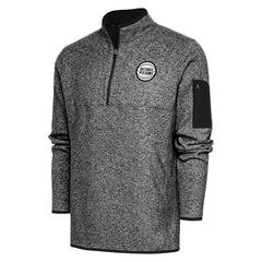 NBA - Detroit Pistons Antigua Metallic Logo Fortune Quarter-Zip Pullover - Heather Black