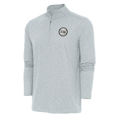 NBA - Detroit Pistons Antigua Metallic Logo Hunk Quarter-Zip Pullover - Heather Gray