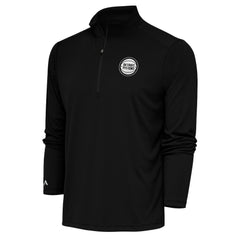 NBA - Detroit Pistons Antigua Metallic Logo Tribute Quarter-Zip Pullover - Black