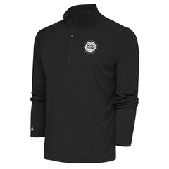NBA - Detroit Pistons Antigua Metallic Logo Tribute Quarter-Zip Pullover - Charcoal