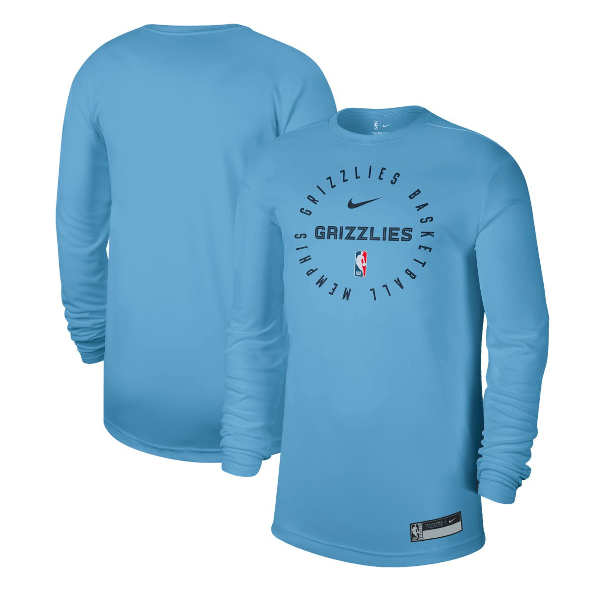 Nike - Memphis Grizzlies 2024/25 Legend On-Court Practice Long Sleeve T-Shirt - Light Blue