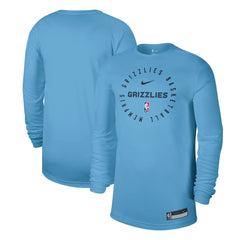 Nike - Memphis Grizzlies 2024/25 Legend On-Court Practice Long Sleeve T-Shirt - Light Blue