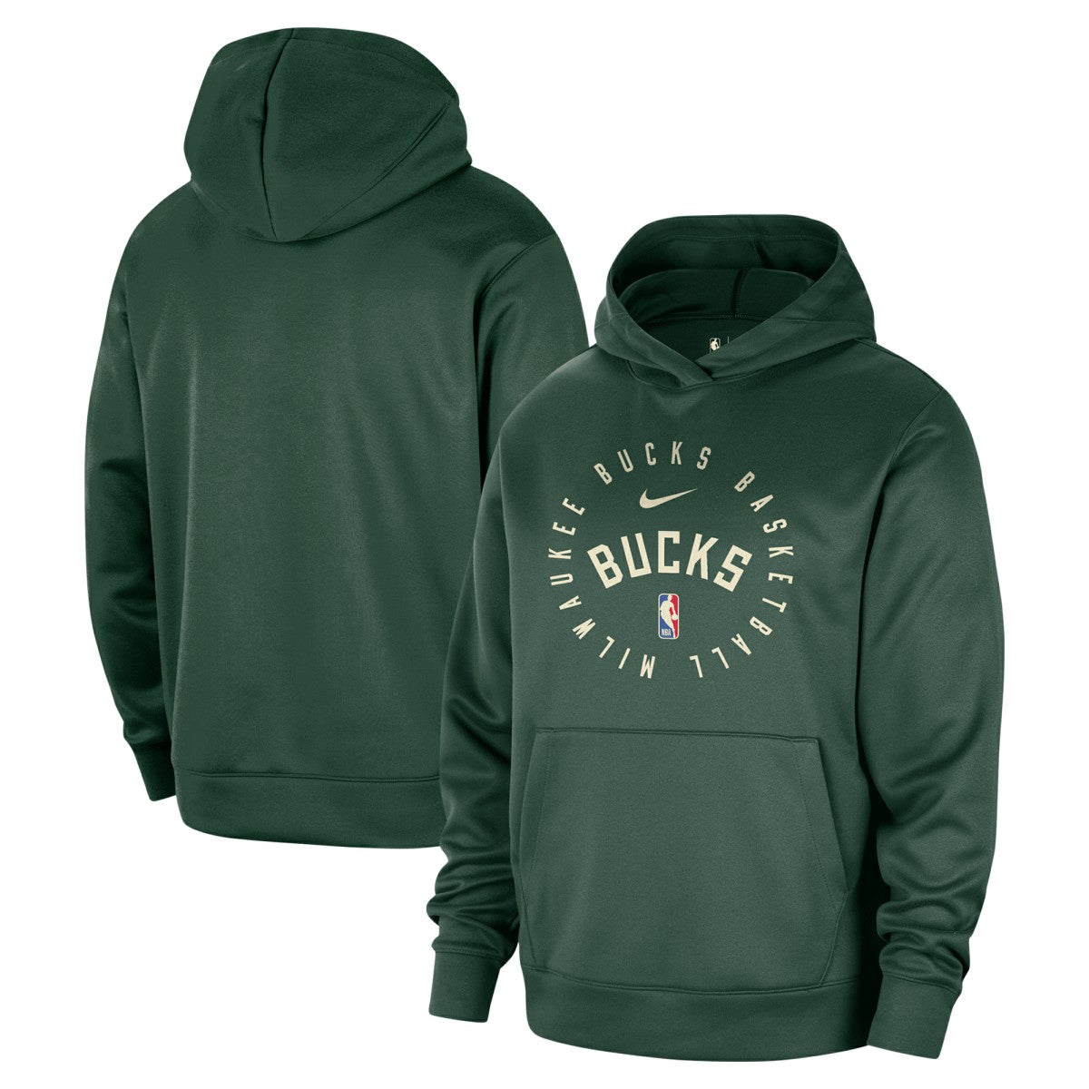 Nike - Milwaukee Bucks 2024/25 Spotlight On-Court Practice Performance Pullover Hoodie - Hunter Green