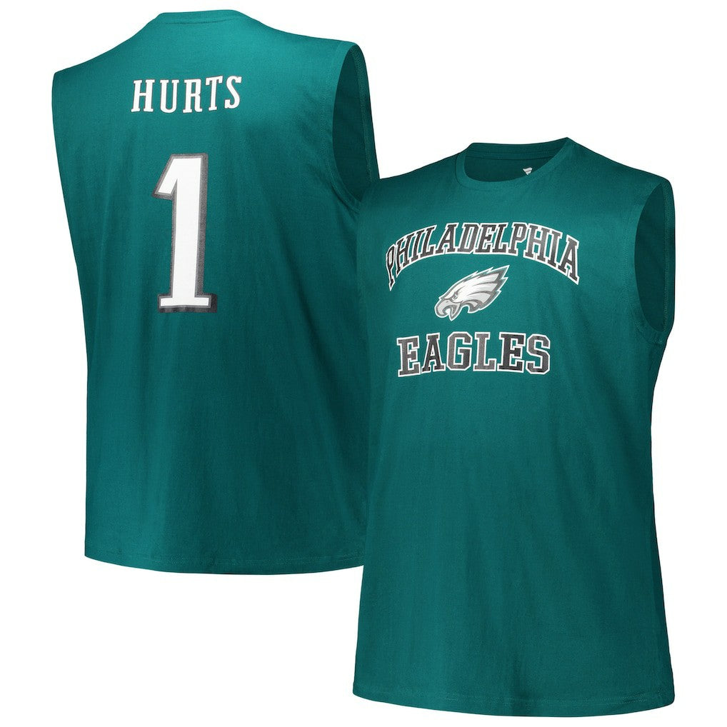 Jalen Hurts Philadelphia Eagles Big & Tall Muscle Tank Top Midnight Green - Fanatics