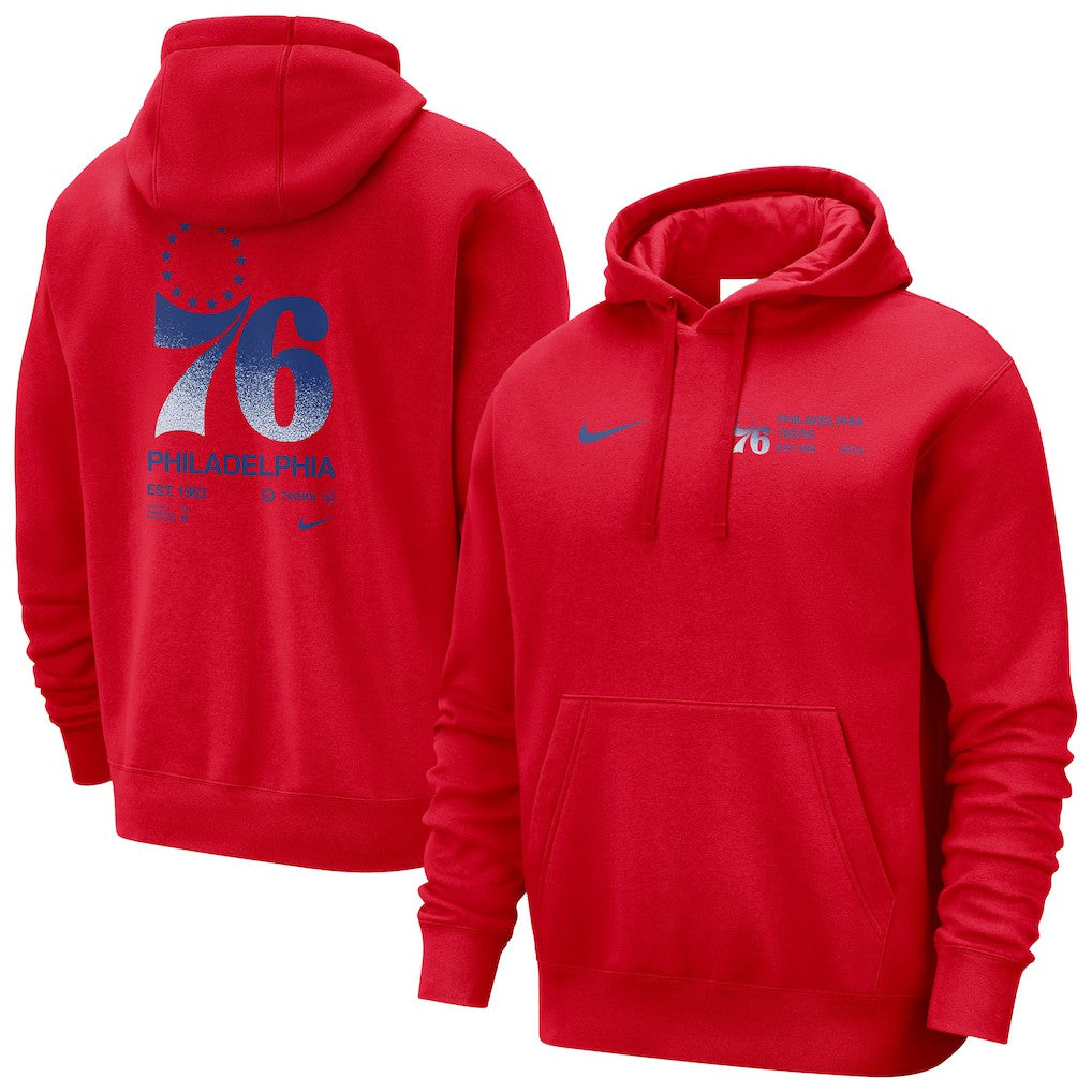 Nike - Philadelphia 76ers Courtside Club Pullover Hoodie - Red