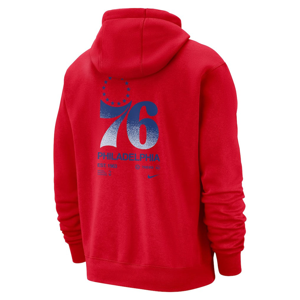 Nike - Philadelphia 76ers Courtside Club Pullover Hoodie - Red