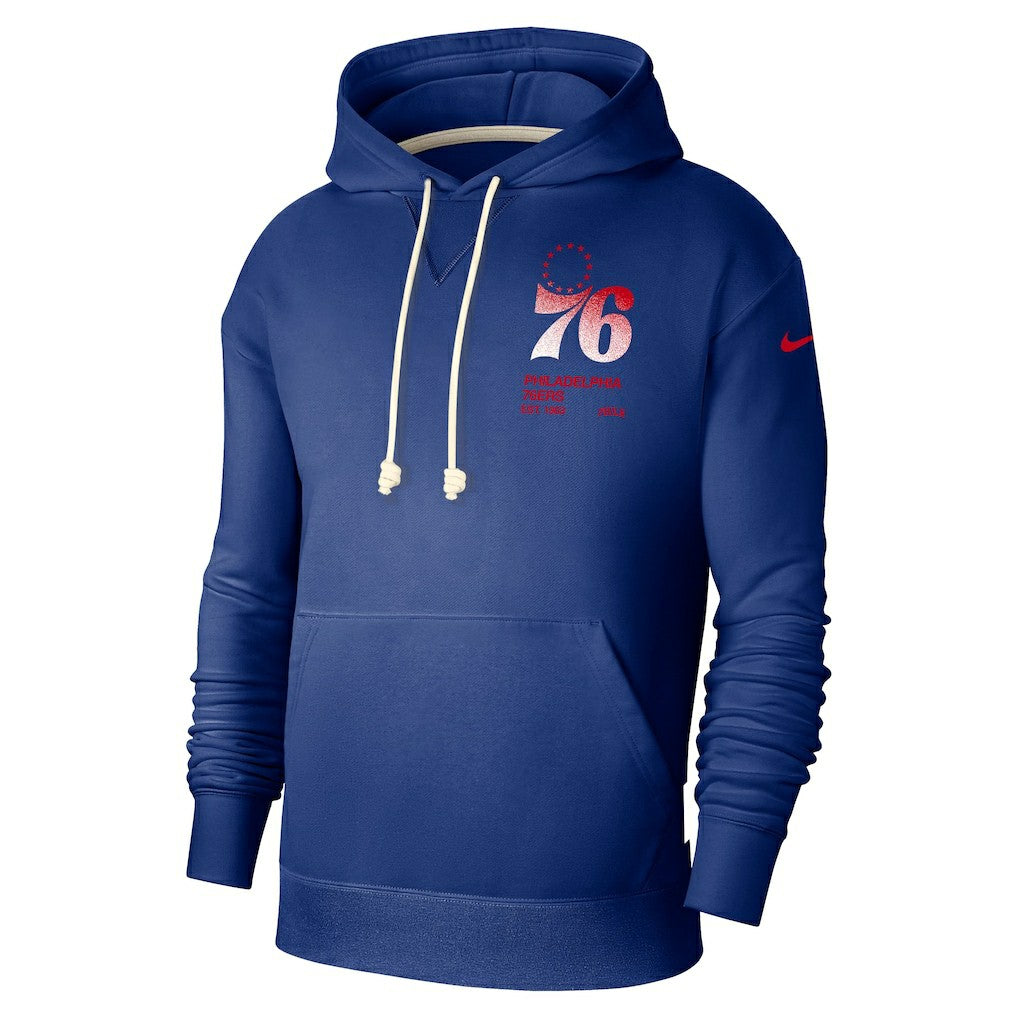 Nike - Philadelphia 76ers Courtside Standard Issue Premium Performance Pullover Hoodie - Royal
