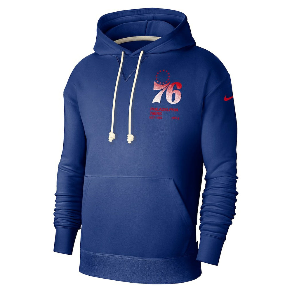 Nike - Philadelphia 76ers Courtside Standard Issue Premium Performance Pullover Hoodie - Royal
