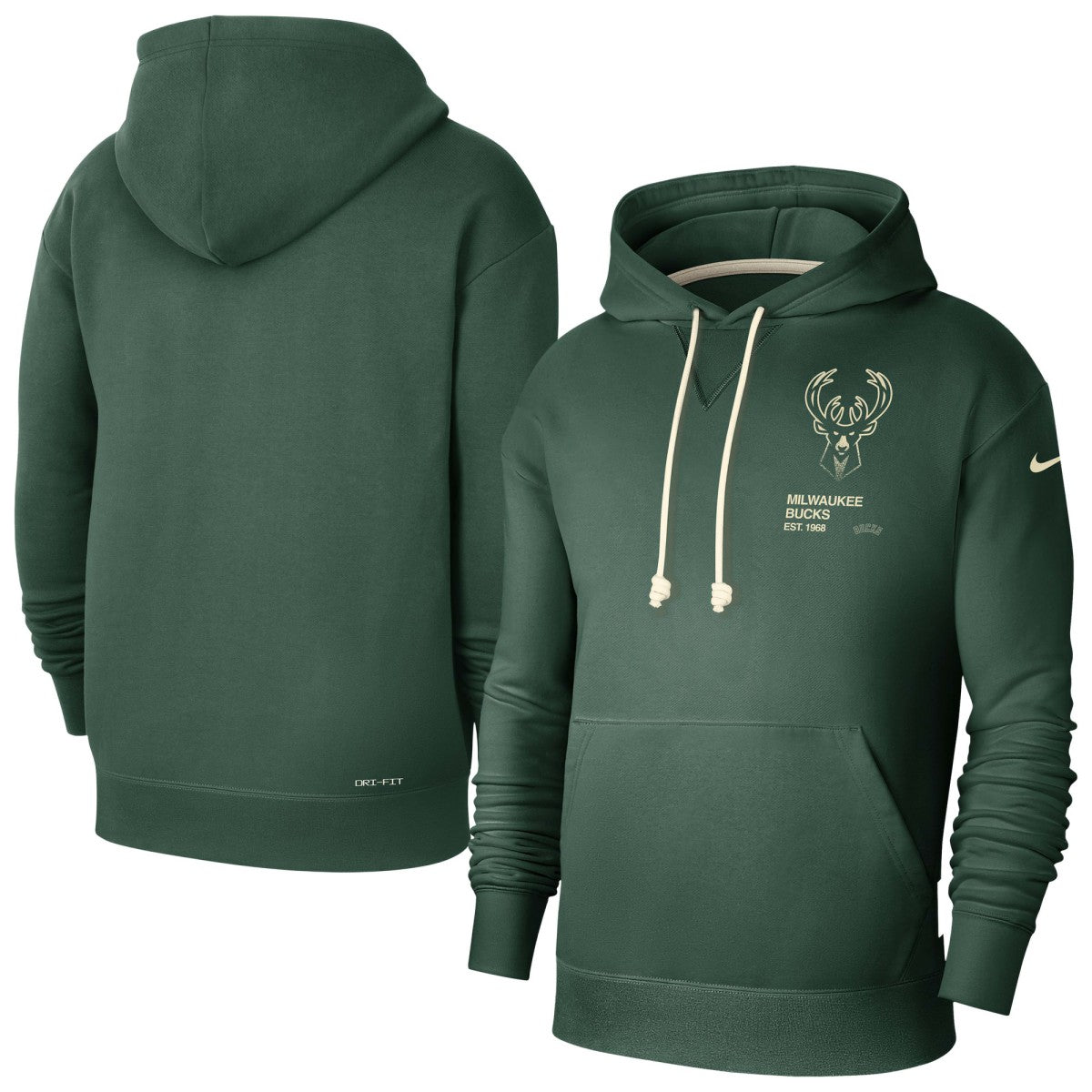Nike - Milwaukee Bucks Courtside Standard Issue Premium Performance Pullover Hoodie - Hunter Green