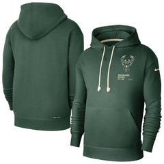 Nike - Milwaukee Bucks Courtside Standard Issue Premium Performance Pullover Hoodie - Hunter Green