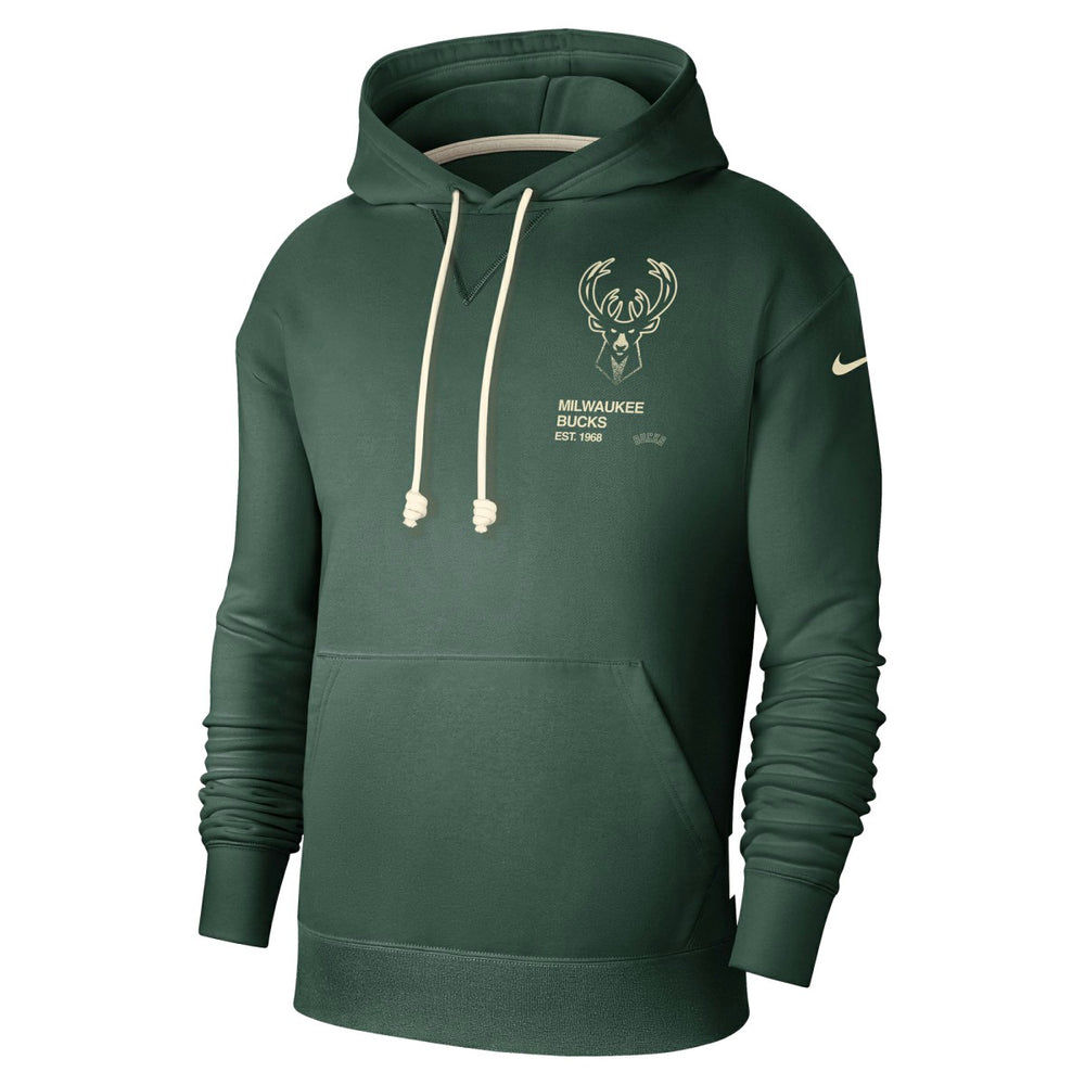 Nike - Milwaukee Bucks Courtside Standard Issue Premium Performance Pullover Hoodie - Hunter Green