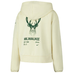 Nike - Milwaukee Bucks Women's Courtside Standard Issue Performance Pullover Hoodie - Cream