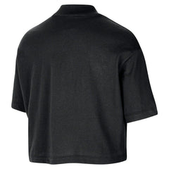 Nike - Boston Celtics Women's Courtside Mock Neck Loose Fit Cropped T-Shirt - Black