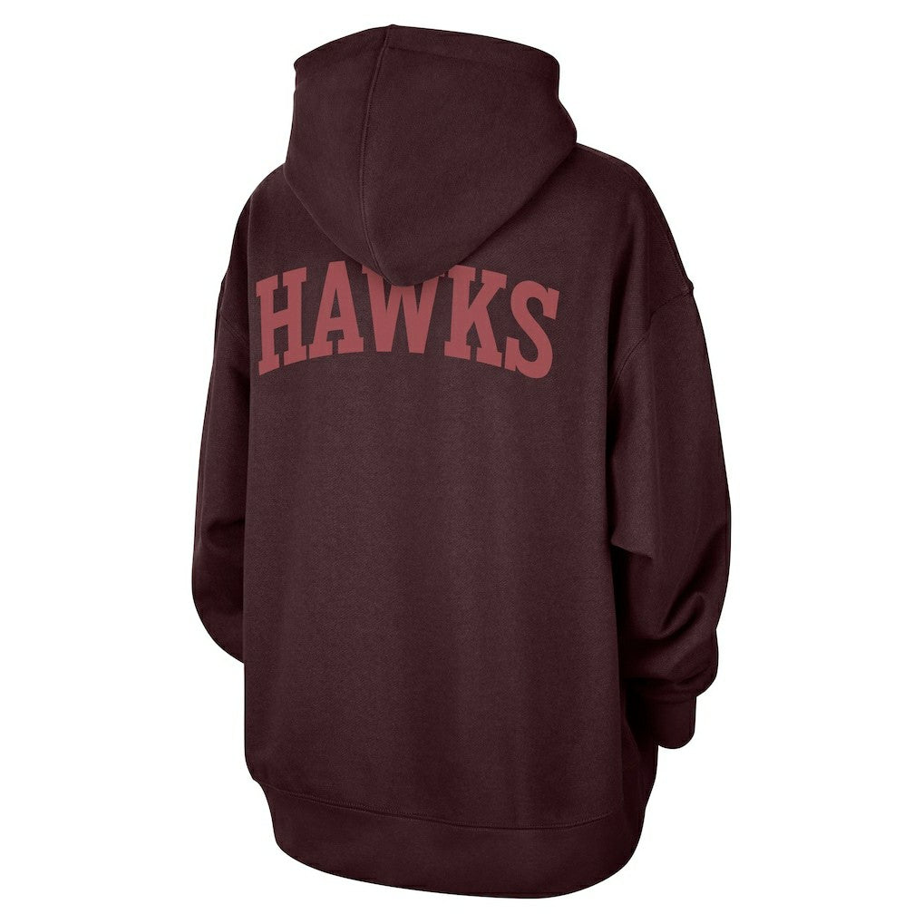 NBA - Atlanta Hawks Jordan Brand Women's Courtside Statement Edition Oversize Pullover Hoodie - Burgundy