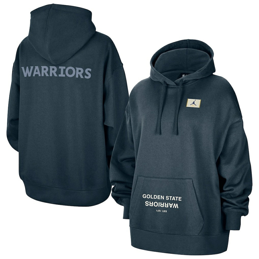 NBA - Golden State Warriors Jordan Brand Women's Courtside Statement Edition Oversize Pullover Hoodie - Navy