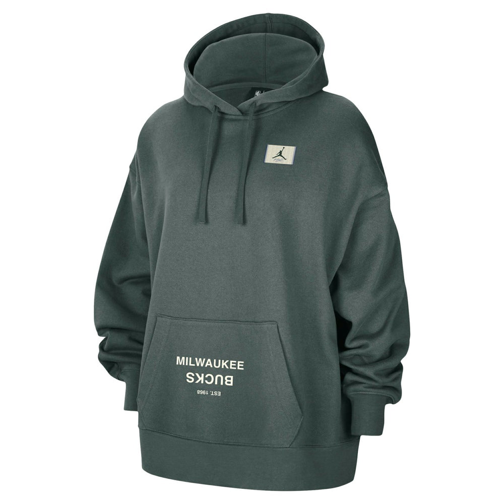 NBA - Milwaukee Bucks Jordan Brand Women's Courtside Statement Edition Oversize Pullover Hoodie - Green