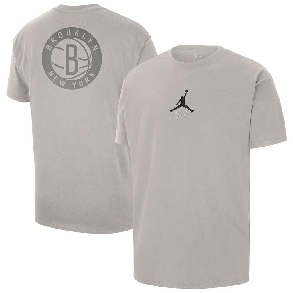 NBA - Brooklyn Nets Jordan Brand Statement Edition Jumpman Flight Heavyweight T-Shirt - Stone