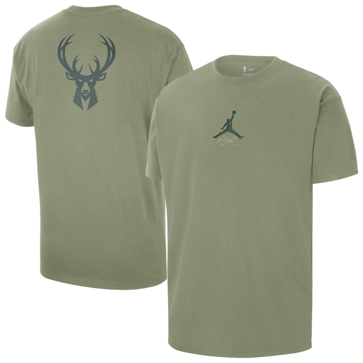 NBA - Milwaukee Bucks Jordan Brand Statement Edition Jumpman Flight Heavyweight T-Shirt - Green