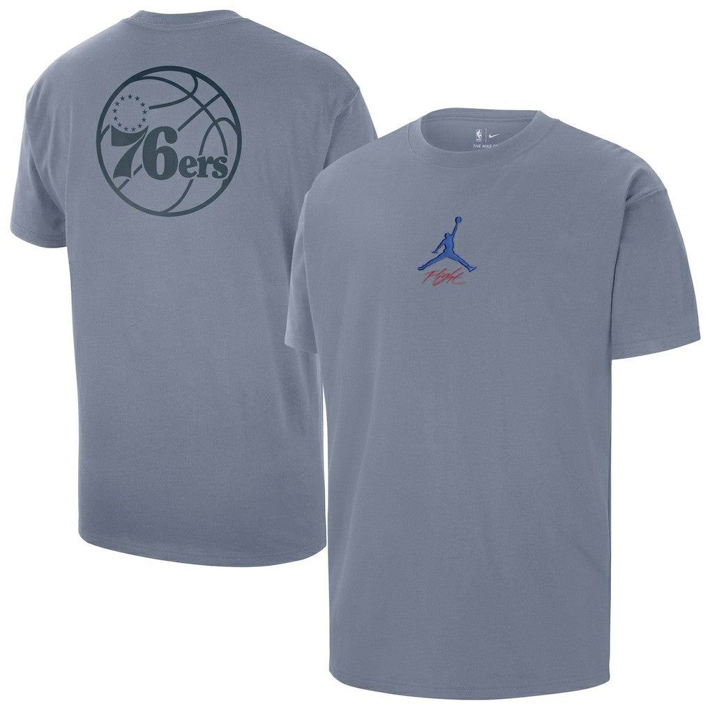 NBA - Philadelphia 76ers Jordan Brand Statement Edition Jumpman Flight Heavyweight T-Shirt - Blue