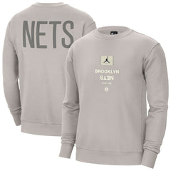 NBA - Brooklyn Nets Jordan Brand Courtside Statement Edition Heavyweight Pullover Sweatshirt - Stone