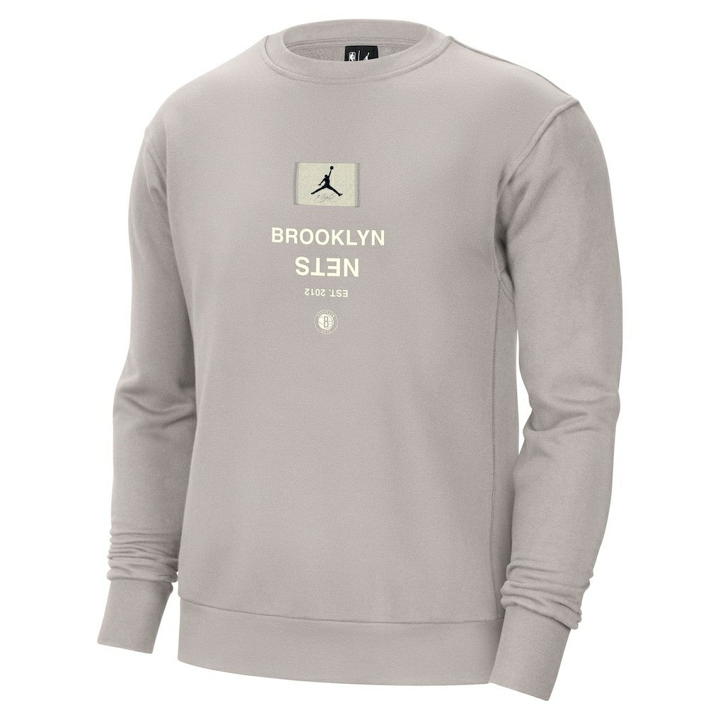 NBA - Brooklyn Nets Jordan Brand Courtside Statement Edition Heavyweight Pullover Sweatshirt - Stone