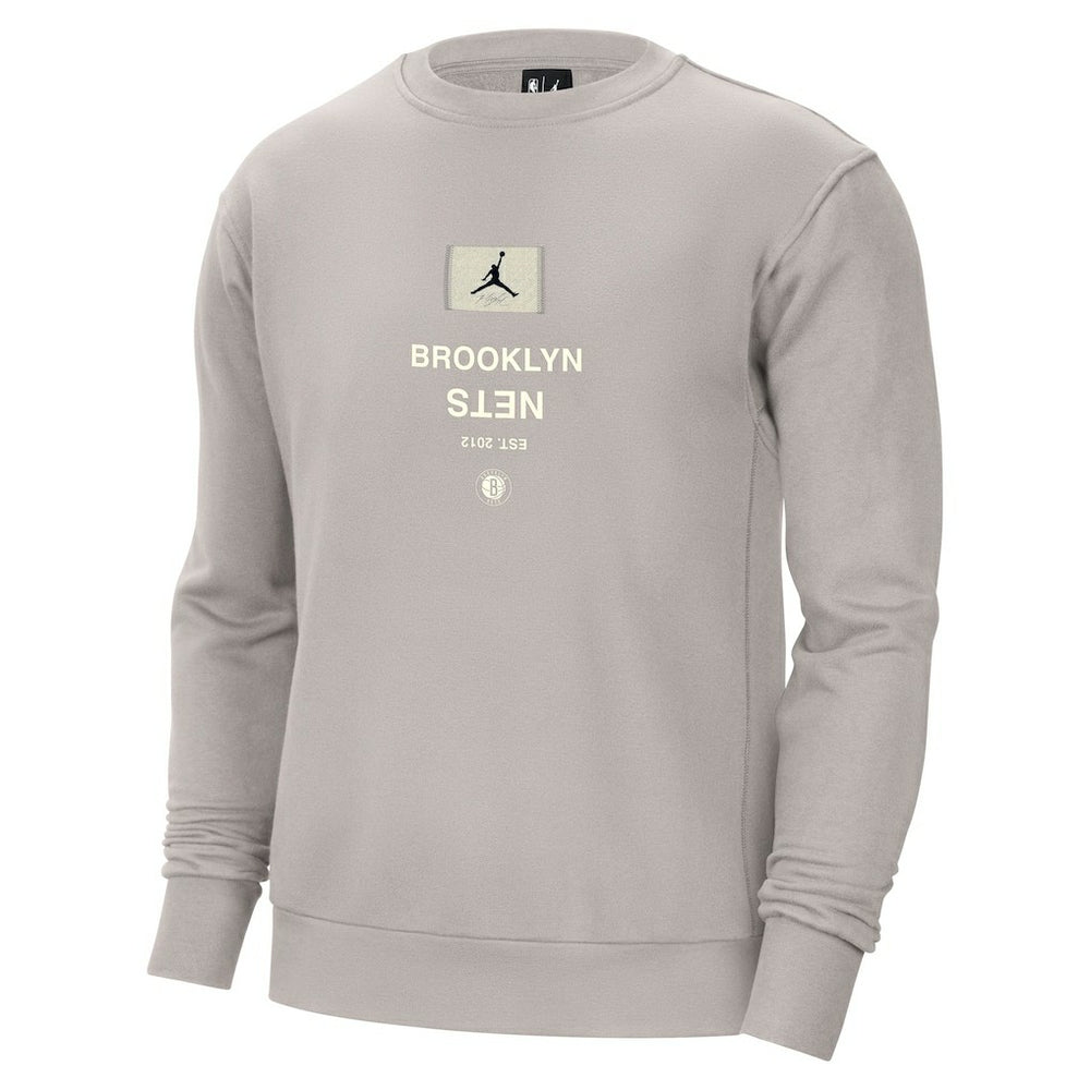 NBA - Brooklyn Nets Jordan Brand Courtside Statement Edition Heavyweight Pullover Sweatshirt - Stone
