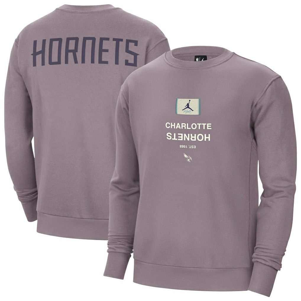 NBA - Charlotte Hornets Jordan Brand Courtside Statement Edition Heavyweight Pullover Sweatshirt - Purple