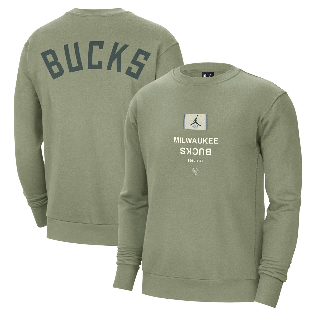 NBA - Milwaukee Bucks Jordan Brand Courtside Statement Edition Heavyweight Pullover Sweatshirt - Green