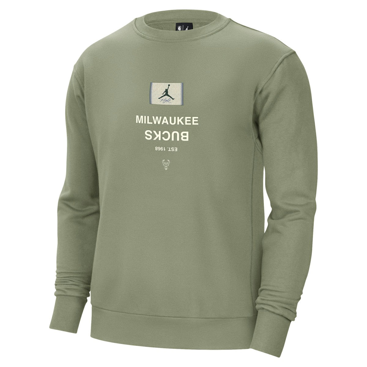 NBA - Milwaukee Bucks Jordan Brand Courtside Statement Edition Heavyweight Pullover Sweatshirt - Green