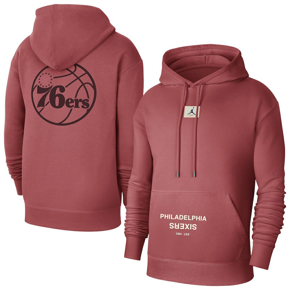 NBA - Philadelphia 76ers Jordan Brand Courtside Statement Edition Pullover Hoodie - Red
