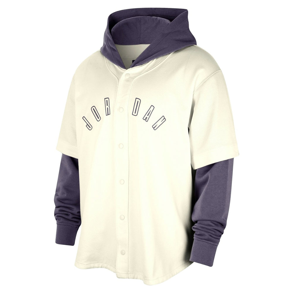 NBA - Phoenix Suns Jordan Brand Courtside Statement Edition MVP Jersey Pullover Hoodie - Cream/Purple