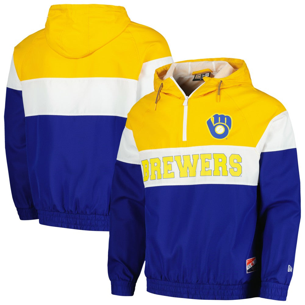 Milwaukee Brewers New Era Ripstop Raglan Quarter-Zip Hoodie Windbreaker Jacket Online
