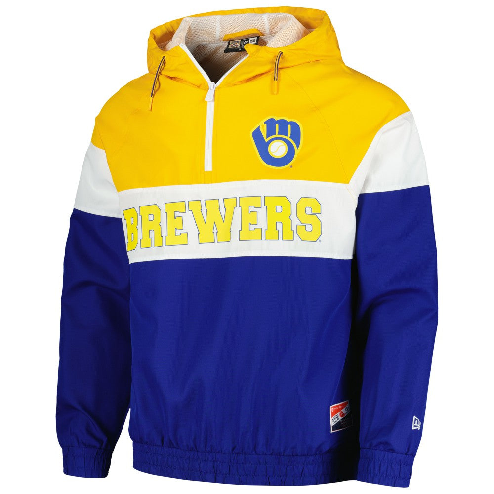 Milwaukee Brewers New Era Ripstop Raglan Quarter-Zip Hoodie Windbreaker Jacket Online