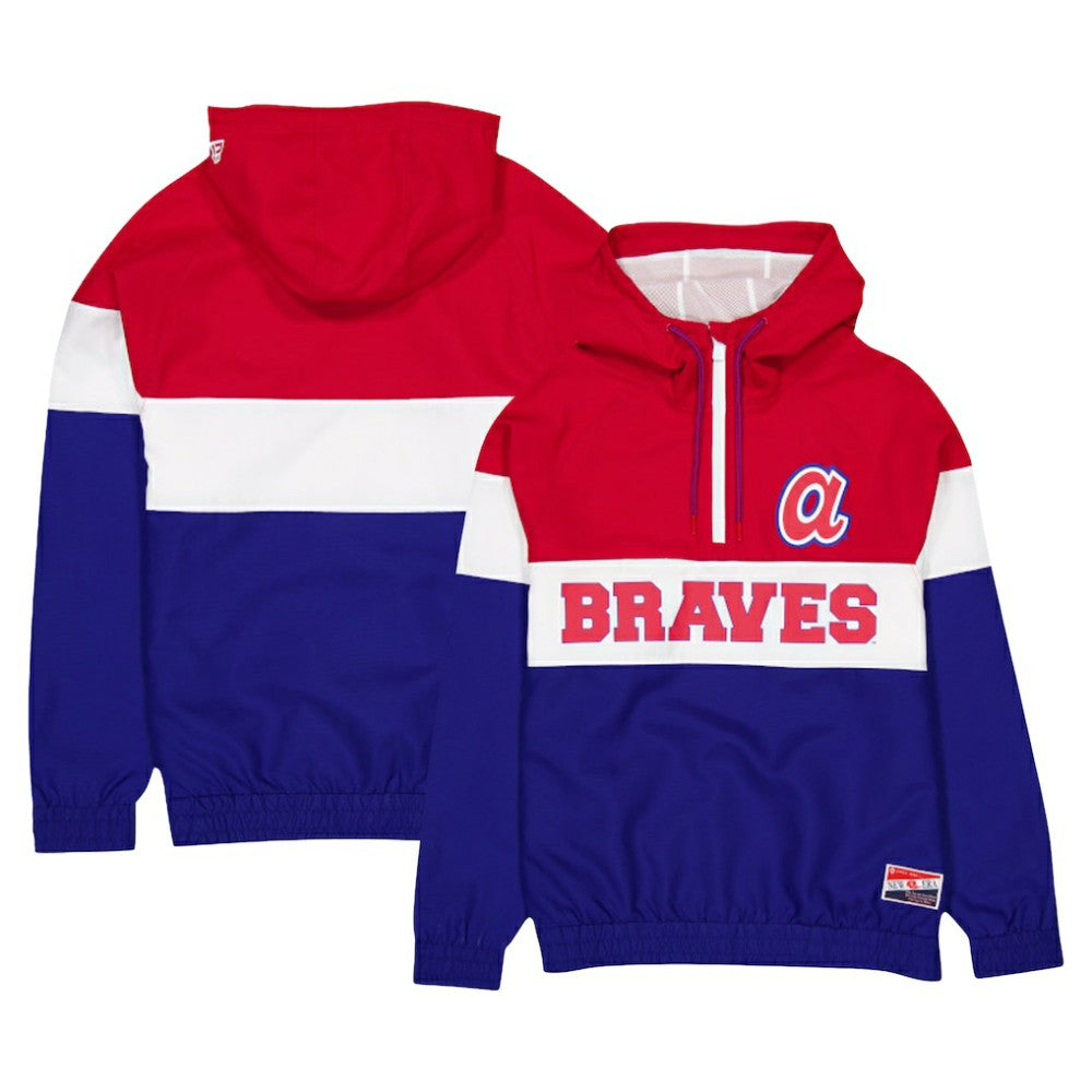 Atlanta Braves New Era Ripstop Raglan Quarter-Zip Hoodie Windbreaker Jacket discount