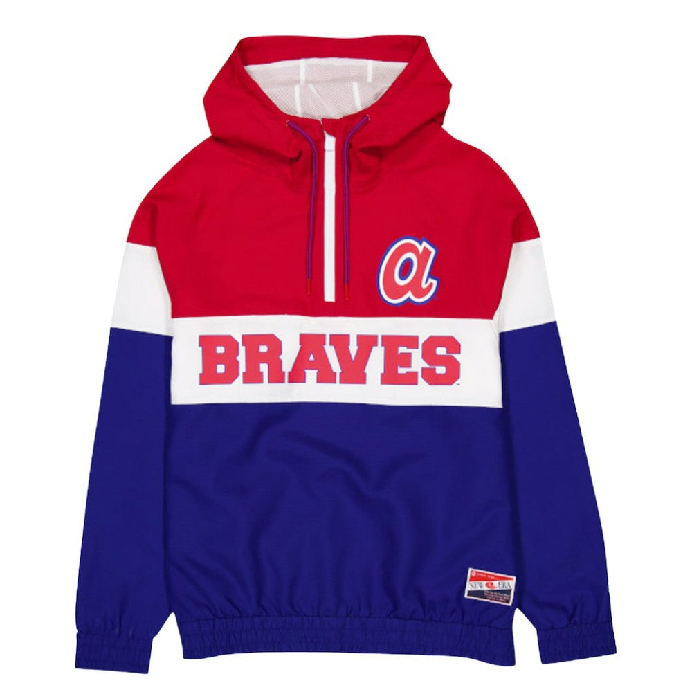 Atlanta Braves New Era Ripstop Raglan Quarter-Zip Hoodie Windbreaker Jacket discount