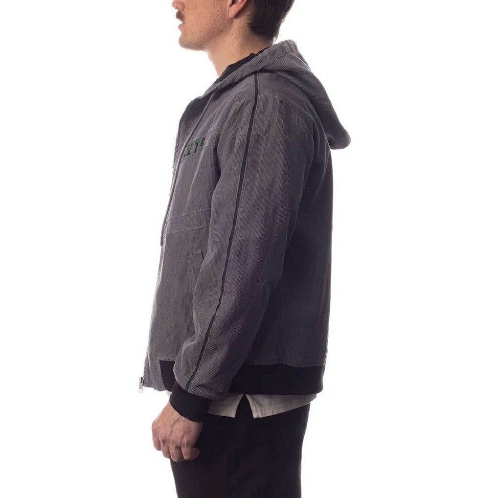New York Jets The Wild Collective Corduroy Bomber Full-Zip Jacket Gray - NFL